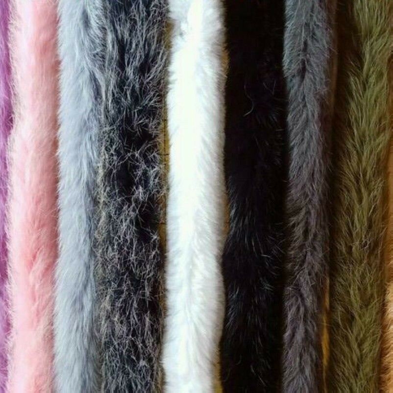Rabbit Hair Fur Trim Tape Pelt Strip Fluffy Plush Sew Fabric DIY Craft Hood Cuff