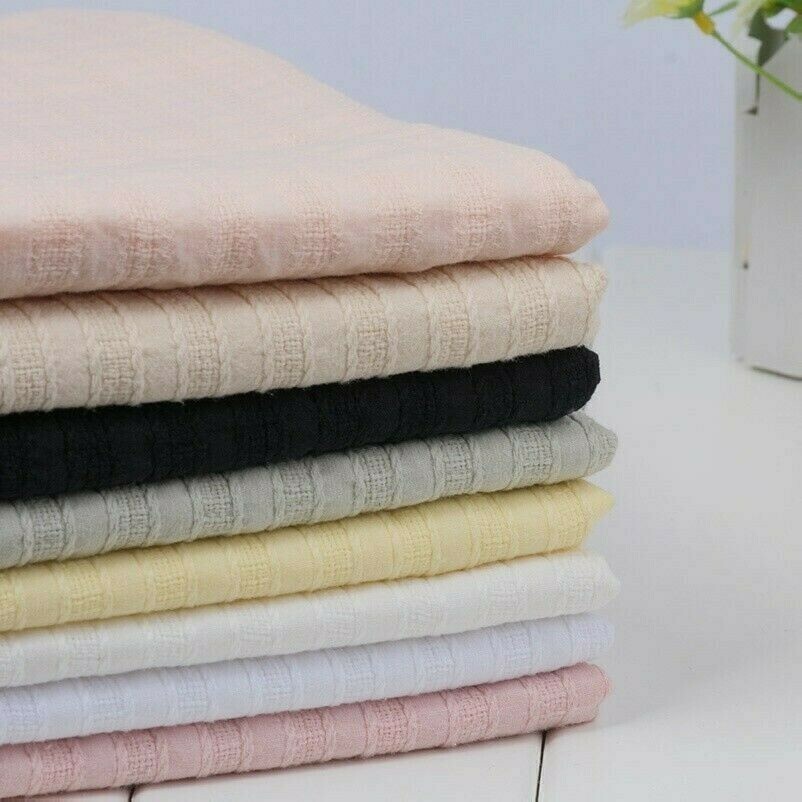 100% Cotone Jacquard Tessuto Solido Uncinetto Camicia Abito Tenda Morbido Cosy