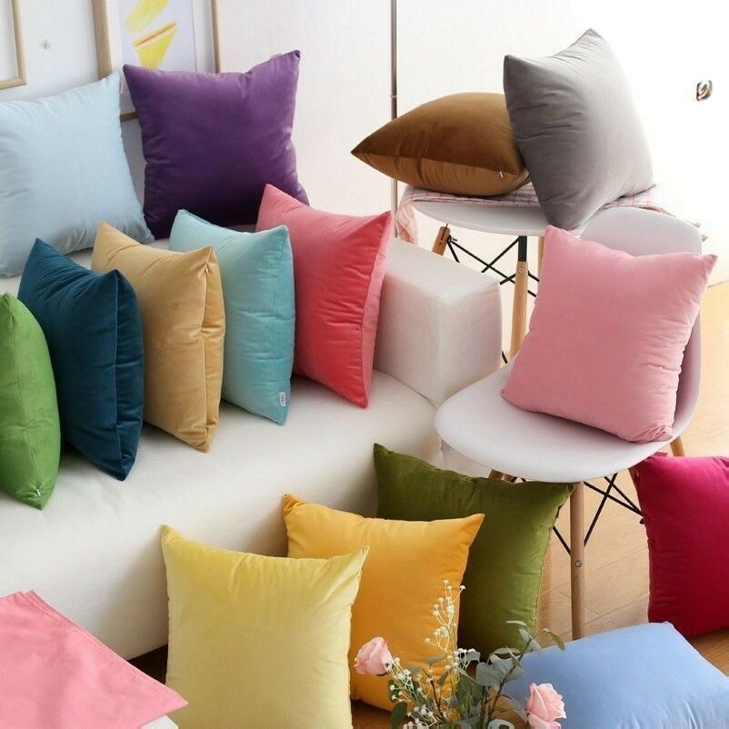 36 Colors Velvet CUSHION COVERS Solid Luxury Throw Pillow Cases Home Decoration