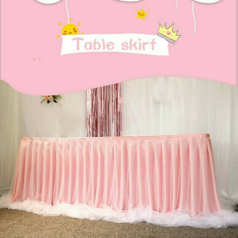 1M Tüll Tutu Tisch Rock Deckel Babyparty Hochzeit Dekor Höhe 80CM