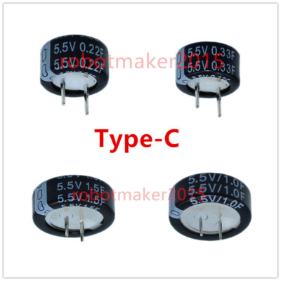 5.5V 0.1/0.22F/0.33F/0.47F/0.68F/1F/1.5F/4F Farad Capacitor Supercapacitor