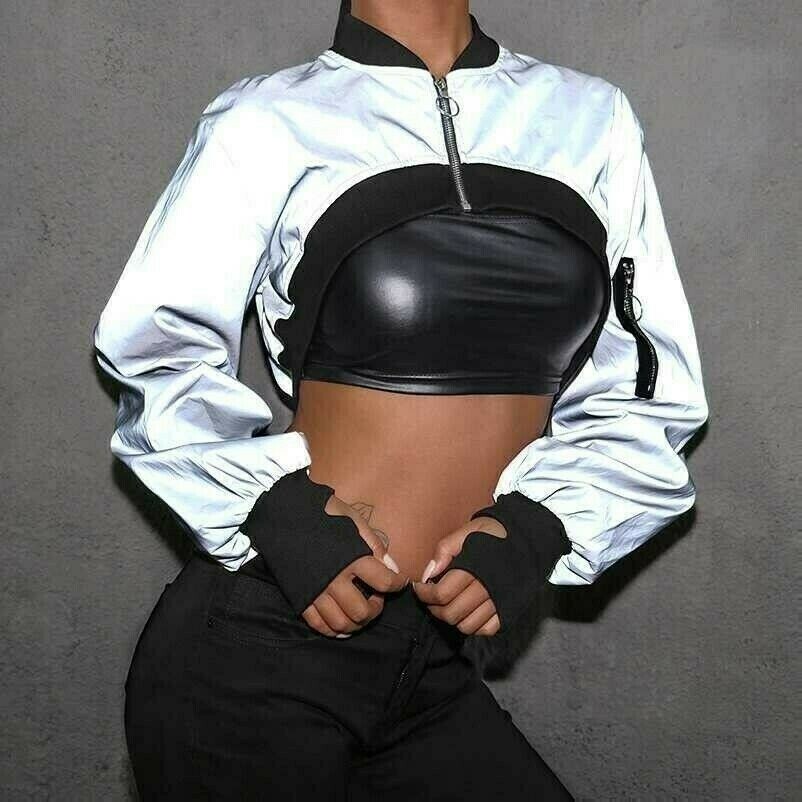 women-reflective-crop-top-jacket-hiphop-loose-casual-long-sleeves-zipper-club