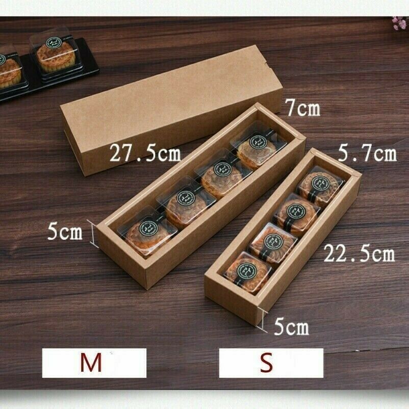 10 PCS Biscuit Moon Cake Kraft Paper Boxes Wedding Candy Snack Gift Packing Box