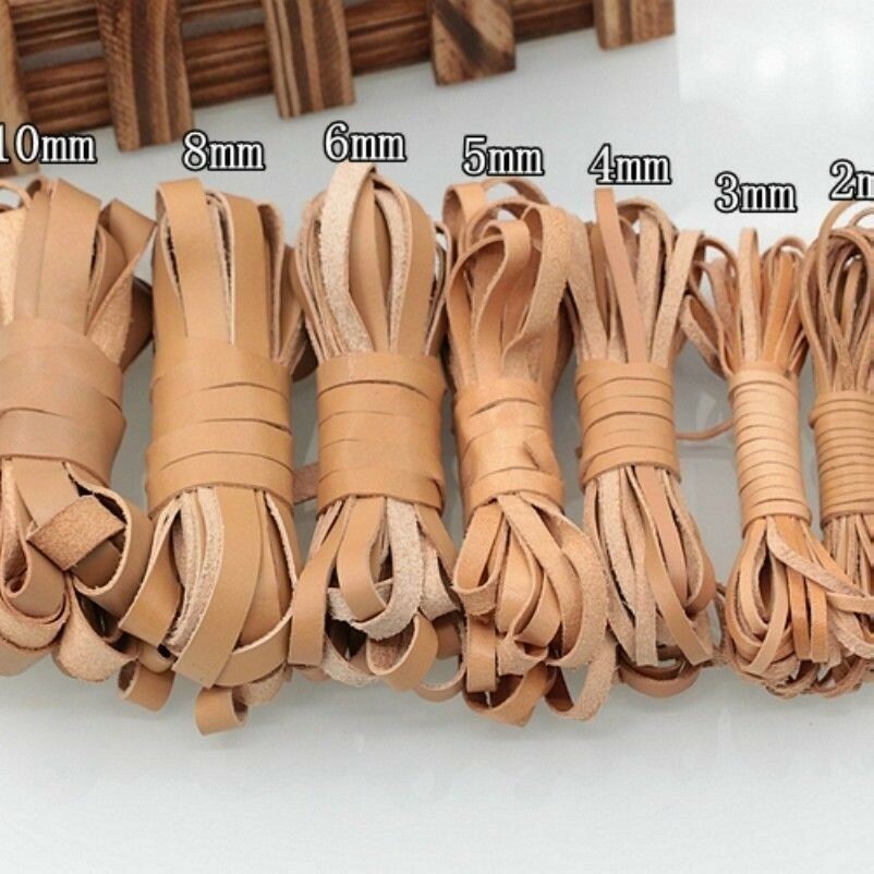 5M Flat Real Genuine Leather Rope Cord Strap Cowhide Bracelet Necklace DIY Craft