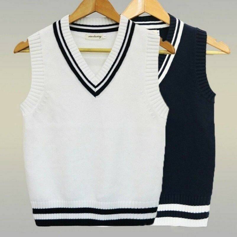 Men Vest Waistcoat Gilet Knitted Sleeveless Tank Top Sweater Jumper Warm V Neck