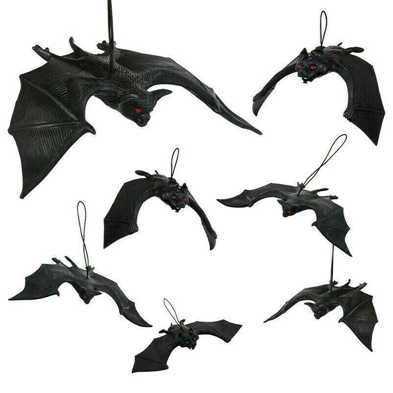 Halloween Hanging Decoration Black Rubber Bat Party Backdrop Festival DIY