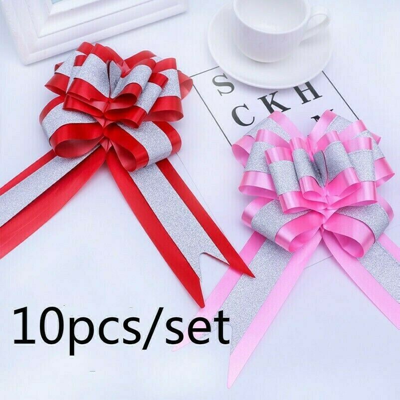 10 X Large Bow-knot Pull bow Ribbons Wedding Car Decor Gift Box Packaging EAN