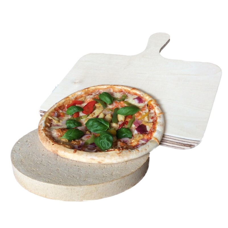 Pizzastein Aus Schamotte Rund O 26 Cm Mit Holz Pizzaschaufel Fur Backofen Grill Ebay