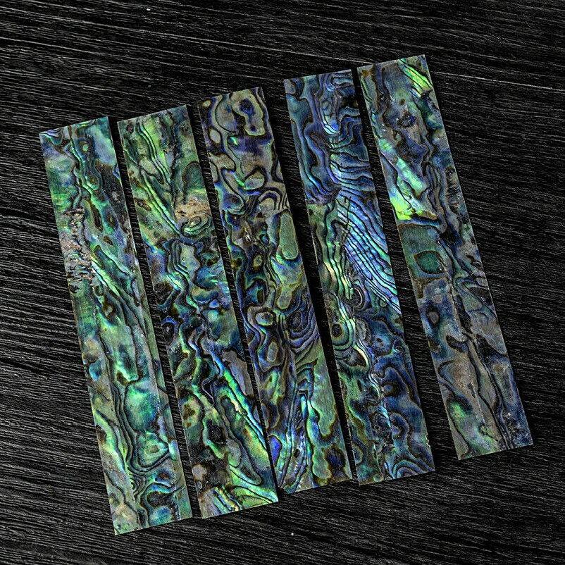 1pc Natural Green/Blue Inlay Material Abalone Shell Blanks Size 120x20x0.3mm