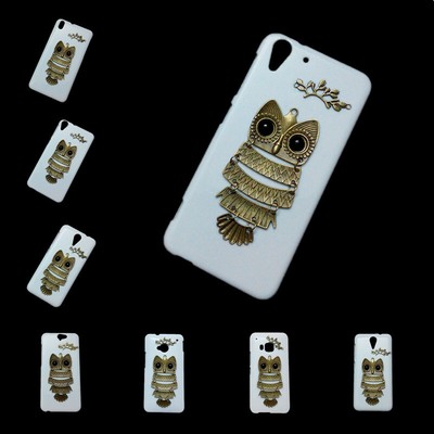 For HTC Desire 530 816 820 825 One M7 M8 M9 E9 3D Retro Owl Back Hard Case Cover
