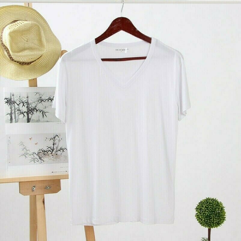 mens-v-neck-modal-stretchy-shirt-tops-short-sleeve-pullover-solid-sports-casual