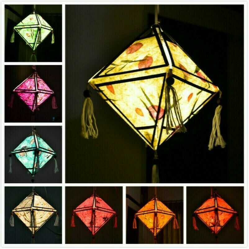 Thailand Handmade Paper Lantern Dried Flower Paper Lampshades Home Hanging Decor