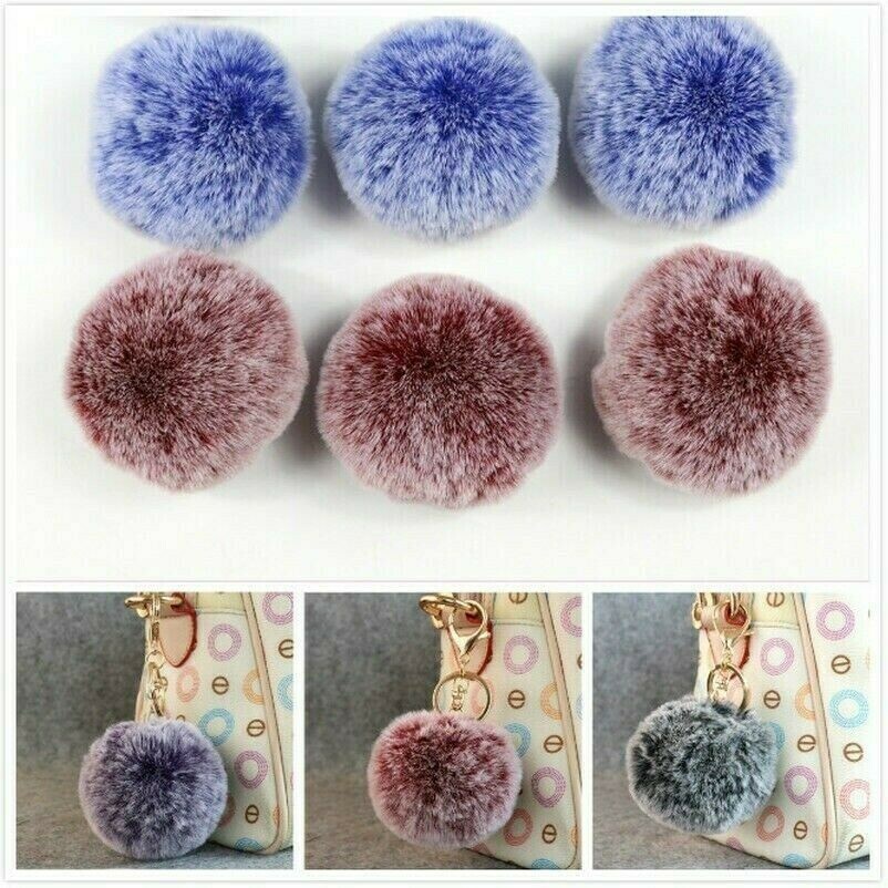 8CM Artificial Furry Pompoms Balls Soft Faux Fur Hats Bags Sewing Craft DIY