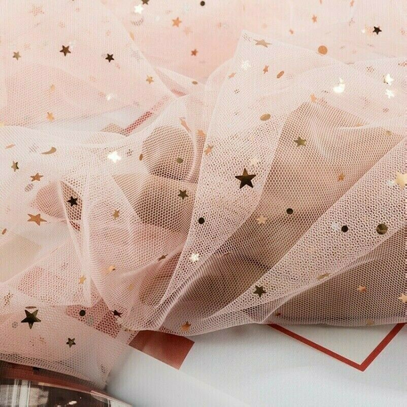 2M Mesh Sequin Fabric Tulle Shiny DIY Tutu Dress Costume Crafts Home Decor
