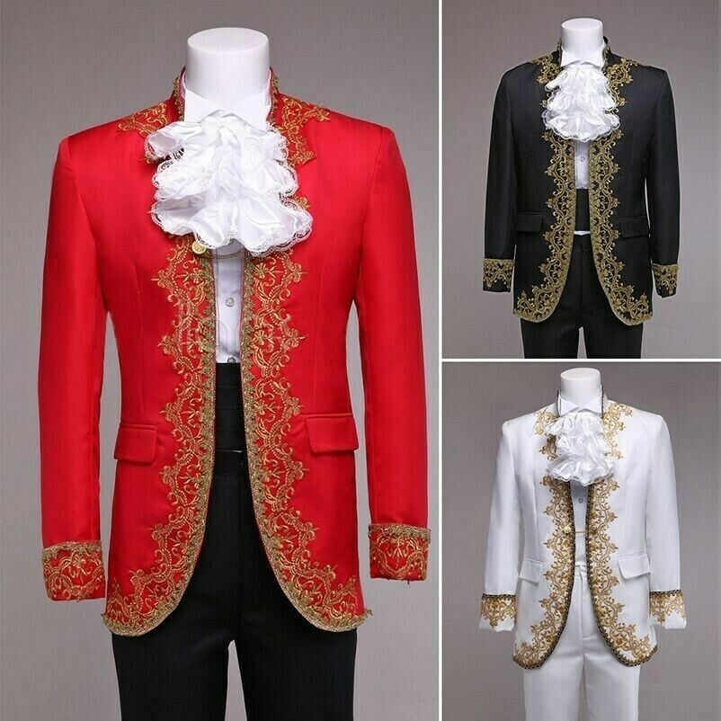 Men Military Tunic Court Jacket and Pants Set Uniform Coat Fancy Dress Retro NR9