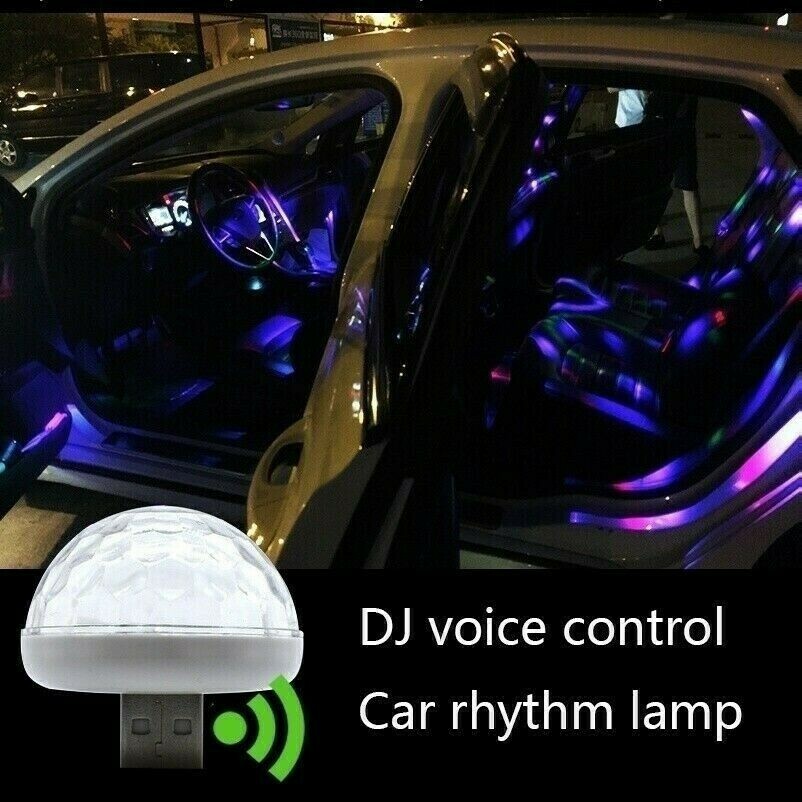 Mini Car Interior Atmosphere Neon Lights Colorful LED USB RGB Decor DJ Lamp EAN