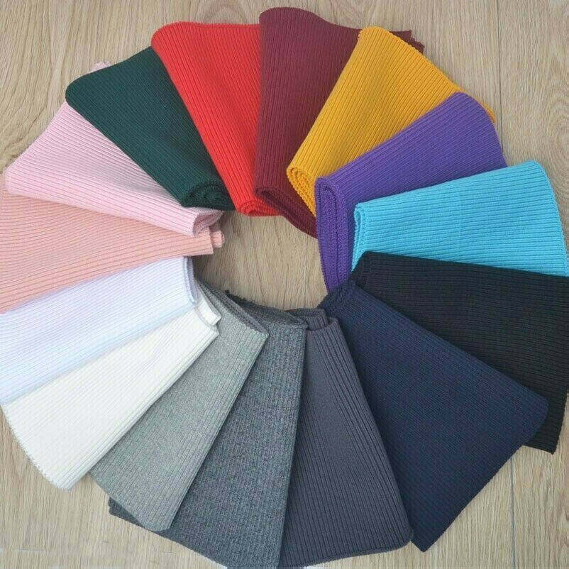 Cotton Stretch Knit Neckline Cuff Waistband Rib Trim Ribbed Sweater Fabric