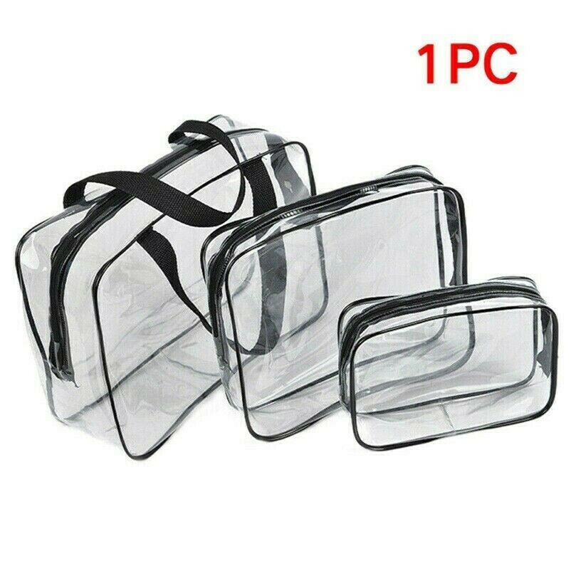 Clear Cosmetic Pouch Transparent PVC Travel Make Up Case Toiletry Zipper Bag