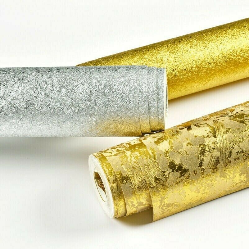 9.5M Gold Foil Sparkle Wallpaper KTV Bar Background Wall Stickers No Glue
