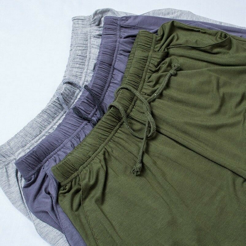 Men Lounge Pant Half Shorts Pajamas Bottoms Drawstring Casual Gym Nightwear Soft