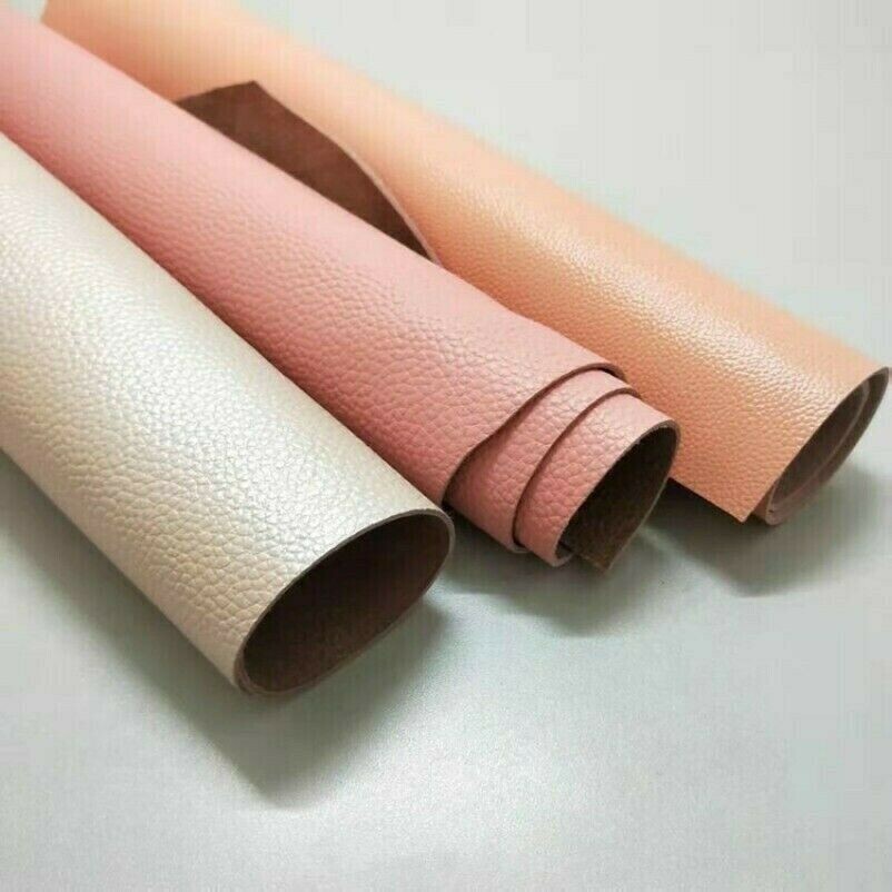 pearl-leather-fabric-first-layer-cowhide-genuine-real-hide-cut-scrap-pink-shiny