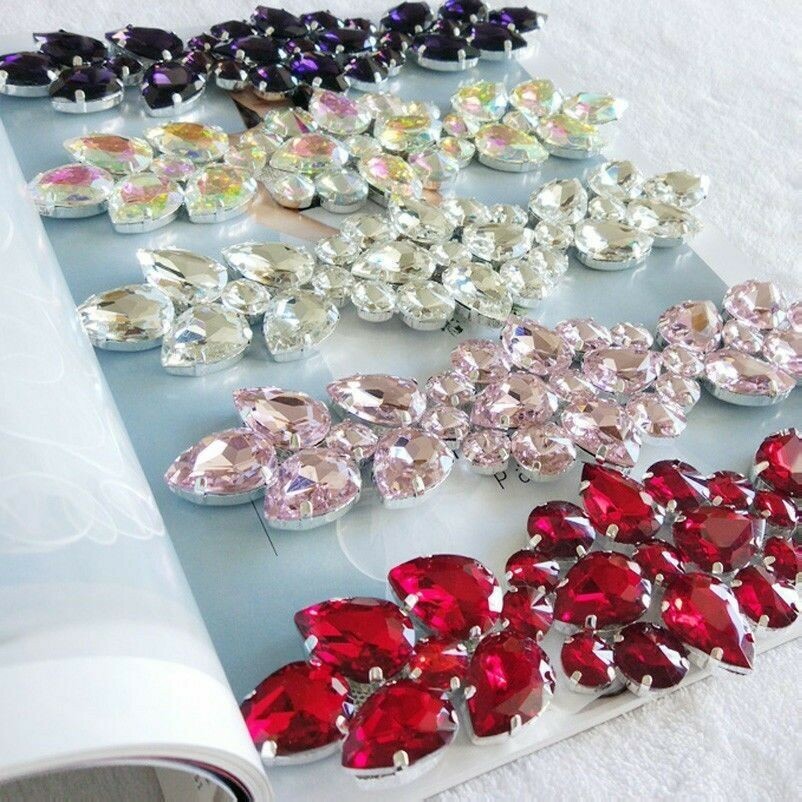CATENA DI CRISTALLO rifinitura CUCIRE strass applicazione ABITO DA SPOSA FAI TE