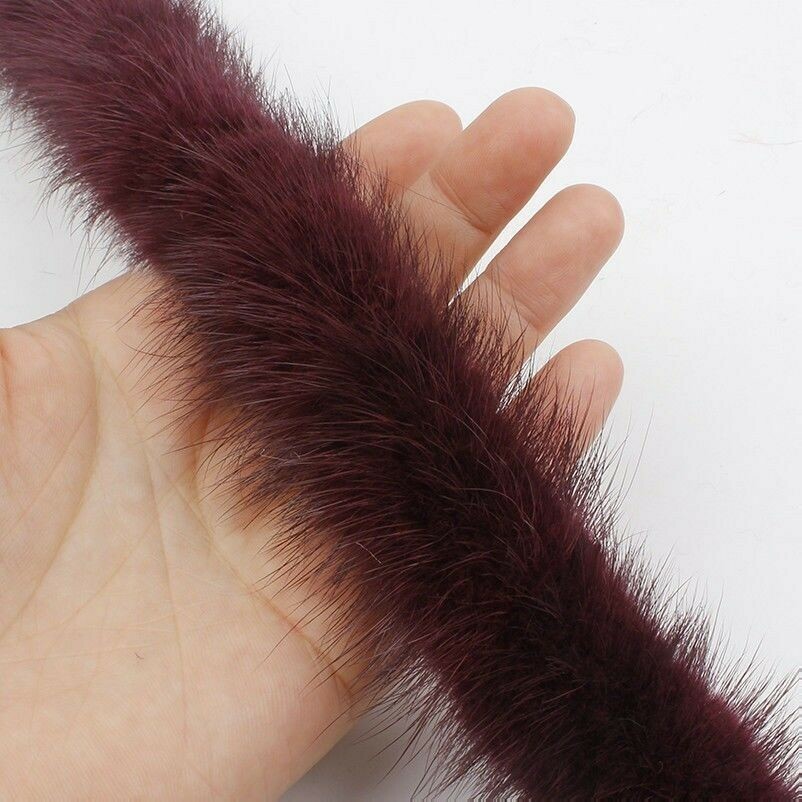 Mink Hair Fur Trim Tape Pelt Strip Furry Fluffy Sew Fabric DIY Craft Hood Cuff