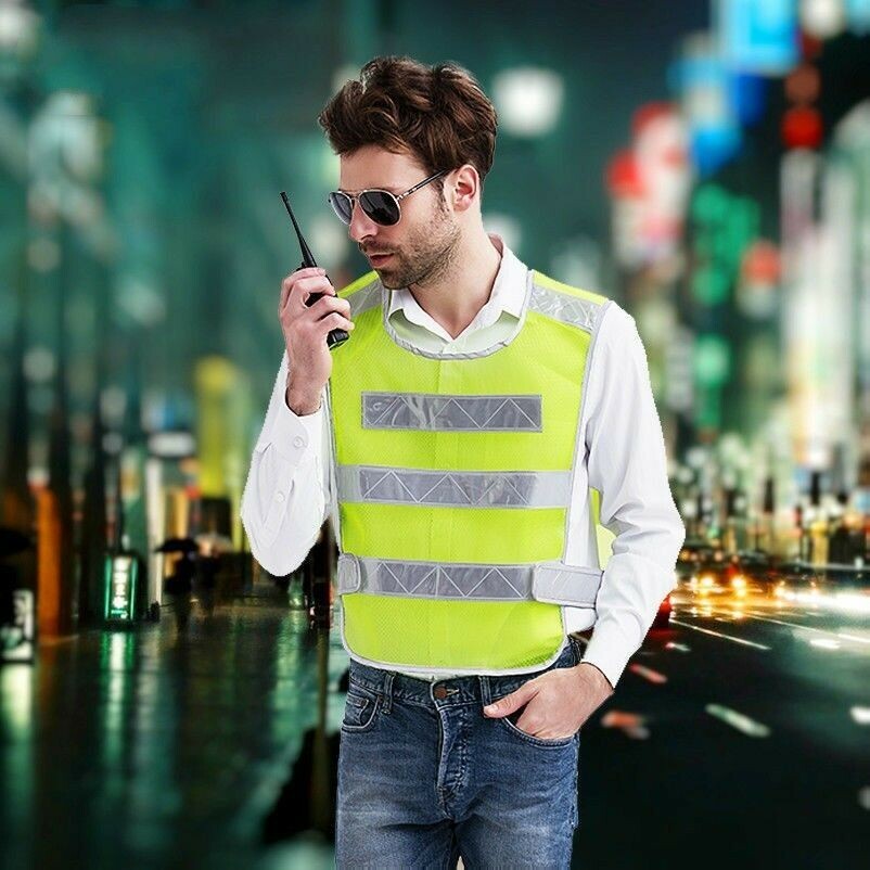 Hi Viz Vest Reflective Waistcoat Jacket Safety Gilet High Visibility Security