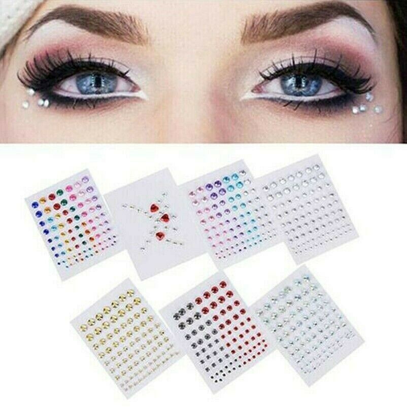 Face Gems Stick on Eyes 3D Jewelry Body Glitter Crystals Rhinestones Beauty