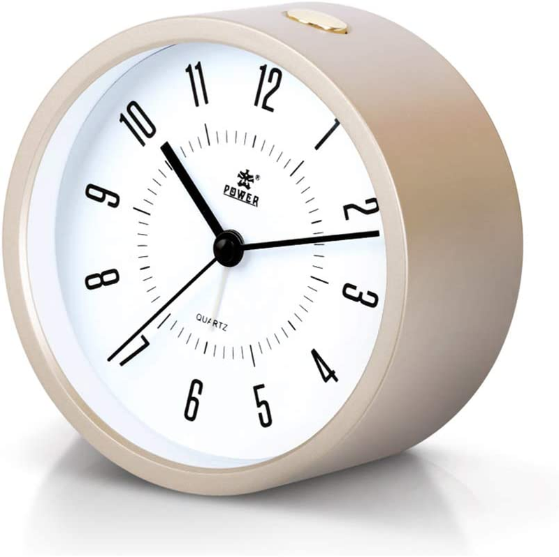 For Bedrooms, 4.3 Inch Non-ticking Vintage Alarm Clock Desk/