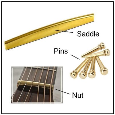 ForeverHandCrafted BRASS NUT, SADDLE and PINS Set for EPIPHONE Acoustic Guitar