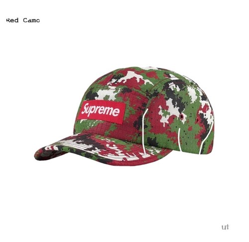 Brand New Supreme Camo Ripstop Camp Cap - Red Camo - Fall/Winter