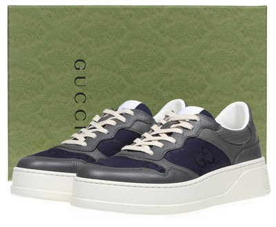 

НОВЫЕ МУЖСКИЕ КРОССОВКИ GUCCI JUMBO G СЕРЫЕ СИНИЕ НА ПЛАТФОРМЕ 8/США 8,5, Gray/blue
