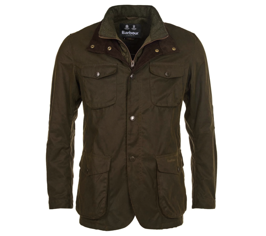 Pre-owned Barbour Ogston Wax Jacket W/ Elbow Patches Olive Msrp$625 Rugged Sophistication In Green