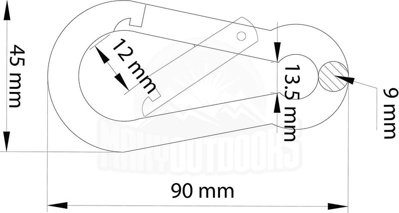 Maky Outdoors Heavy Duty Carabiners - 3.5" 660LB Weight Capacity per Clip - Stro