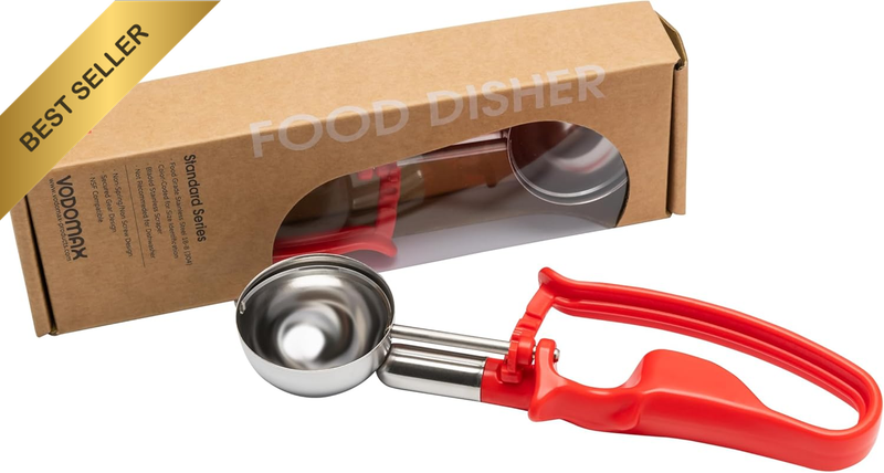 VODOMAX #24 Red Food Disher 1.49Oz Stainless Steel Ice Cream Gelato Scoop