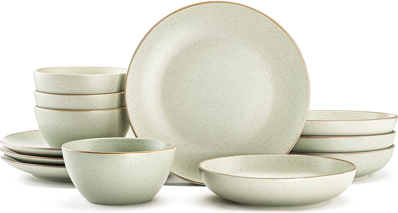 Riverside Collection by  12-Piece Dinnerware Set Service for 4 - Hand Crafted Bo
