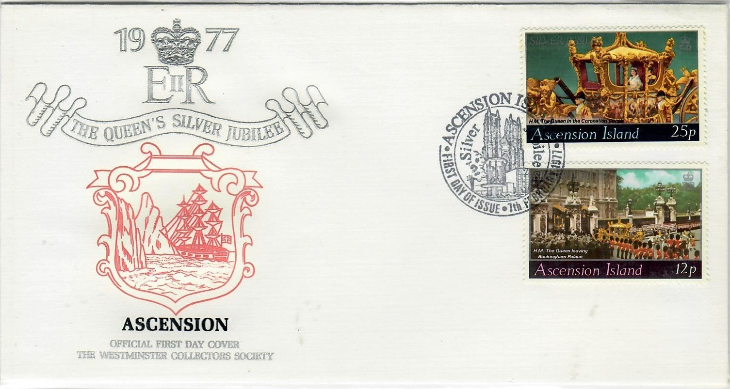 Ascension 1977 QEII Silver Jubilee WESTMINSTER FDC, Sc 461