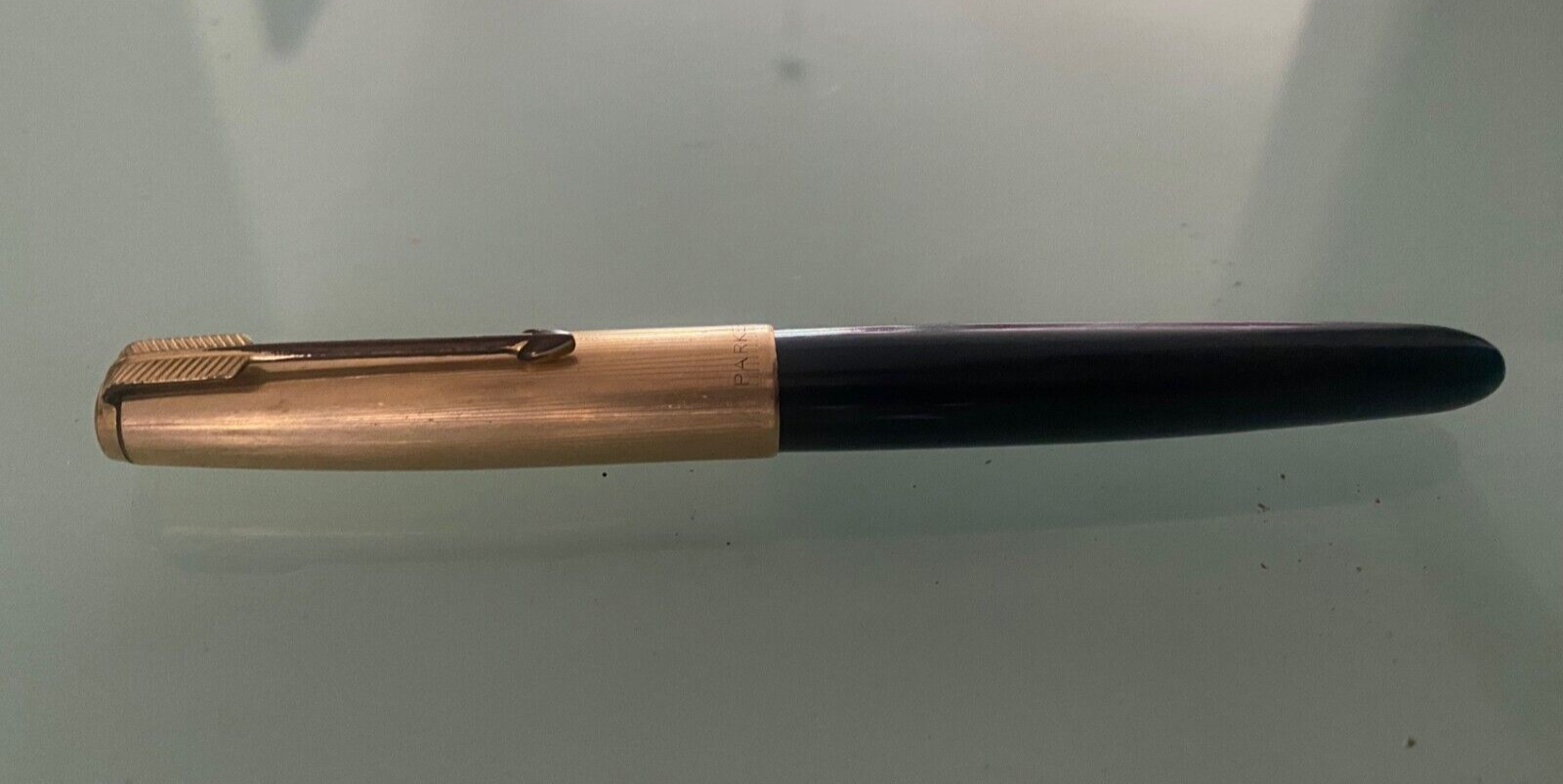 Vintage Parker 1/10 12k Gold & Blue Filled Parker Fountain