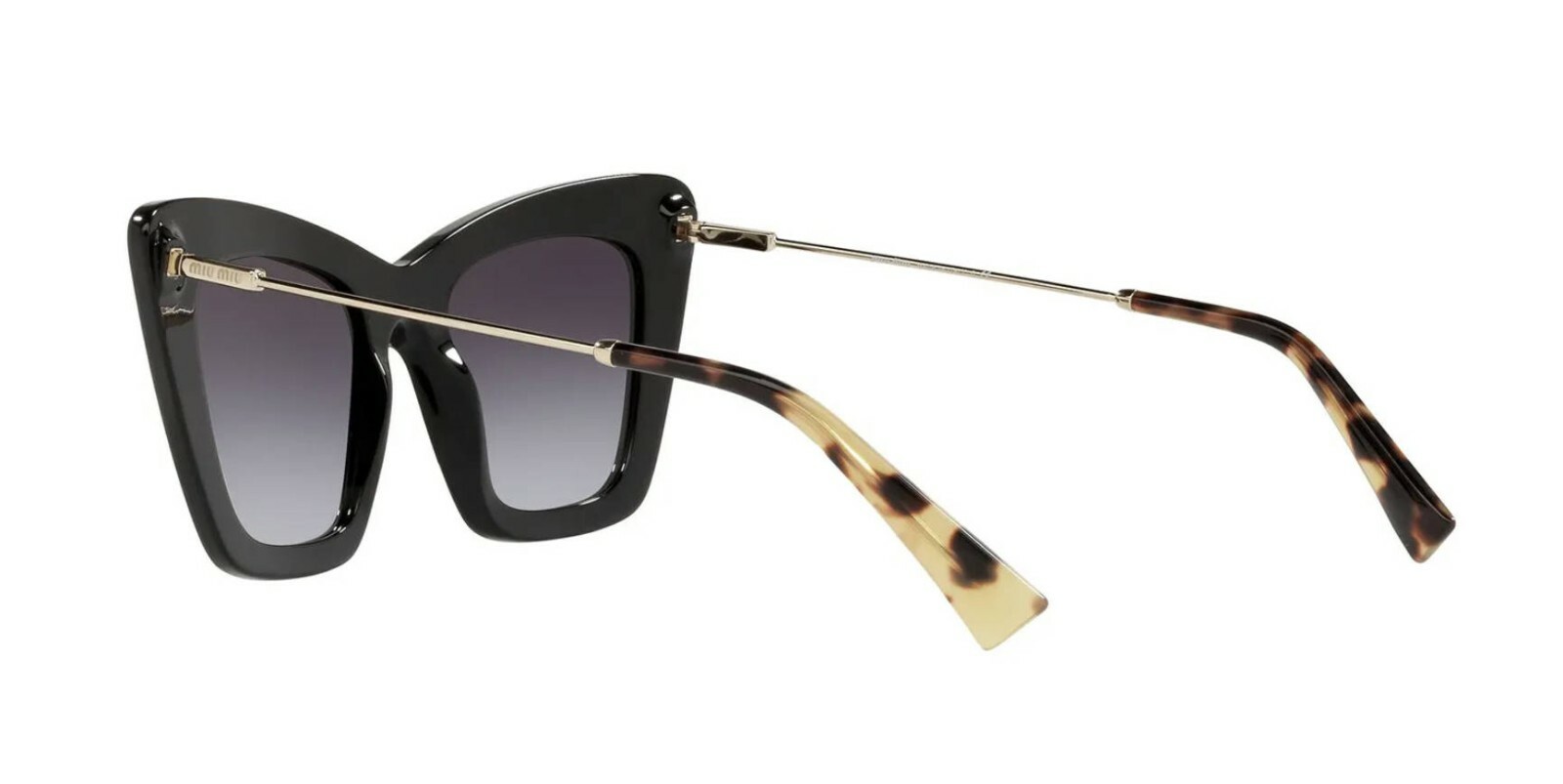Pre-owned Miu Miu Smu 01ws Black/grey (1ab-5d1) Sunglasses In Gray