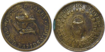 1848-54 Merchant Token Foster & Parry Grand Rapids, MI Mich 10