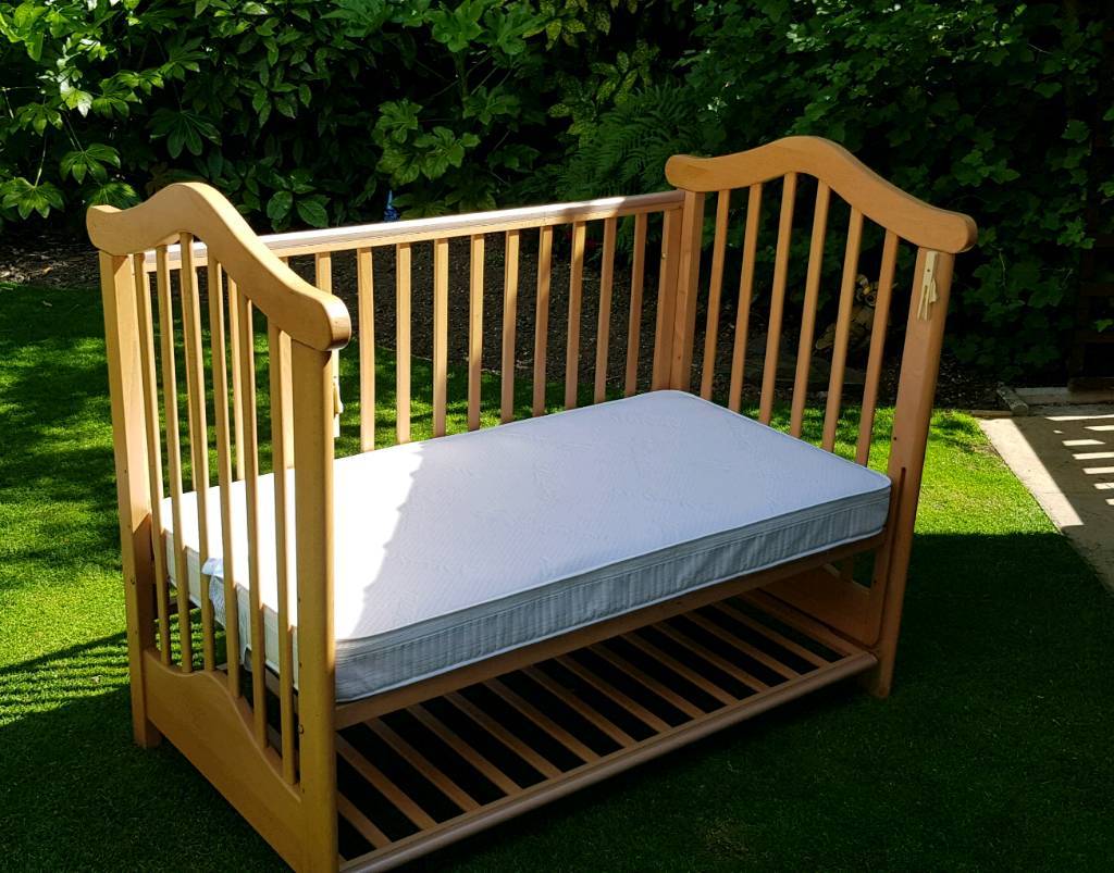 John Lewis Cosatto bedside cot with immaculate mothetcare sprung