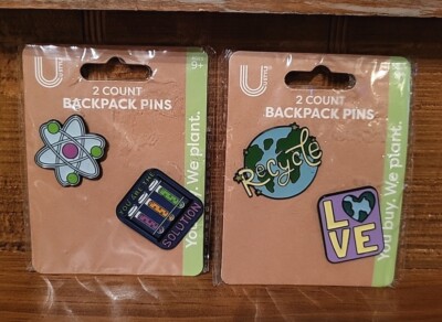 UStyle Backpack Lanyard 4 Pins Pennants  Save The Earth Chemistry Lot Of 2 New