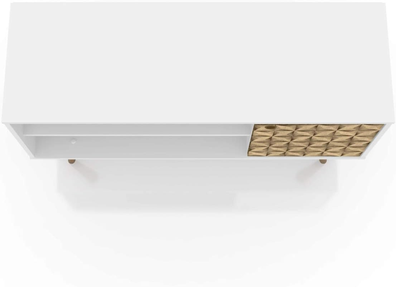 Liberty Wood TV Stand for Tvs up to 46" in White/3D Prints