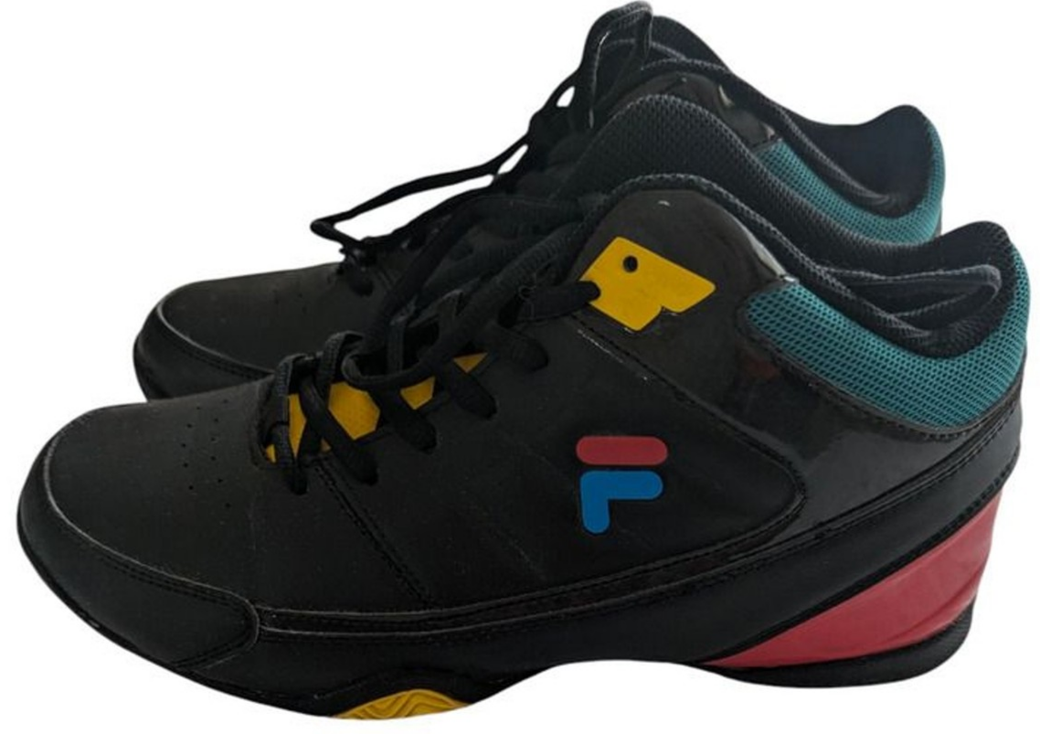 Fila Men's Athletic Shoes 8 Black Mid Top Sneakers Basketball Lace Up