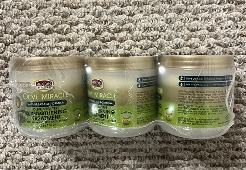 3 Africa  Pride Olive Miracle Strengthening Treatment 6 oz Anti-breakage Formula
