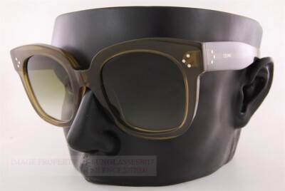 Brand New CELINE Sunglasses CL 4002UN 98P Khaki Crystal/Green Gradient For Women