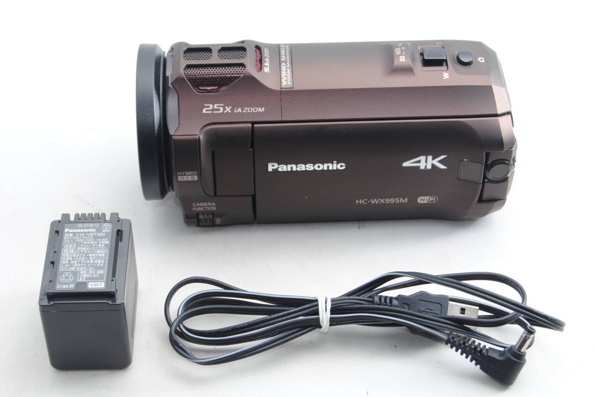 Panasonic HC-WX995M-T 4K Camcorder 64GB Wipe Shot BrownOnly