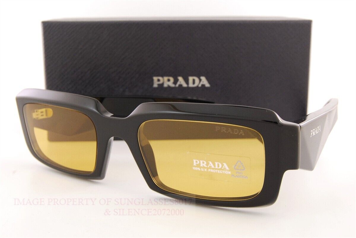 Pre-owned Prada Brand  Sunglasses Pr 27zs 16k 70a Black/yellow For Men Women