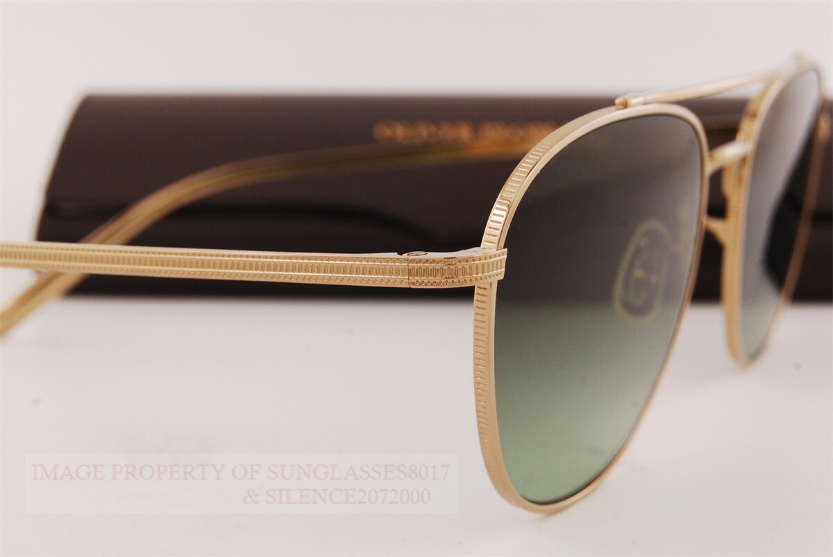 Pre-owned Oliver Peoples Sunglasses Rivetti 1335st 5035bh Gold Titanium/g-15 Gradient In Green